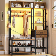 LED Hall Tree with Shoe Bench