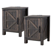 OKD 18" Farmhouse End Table Set of 2, Dark Rustic Oak