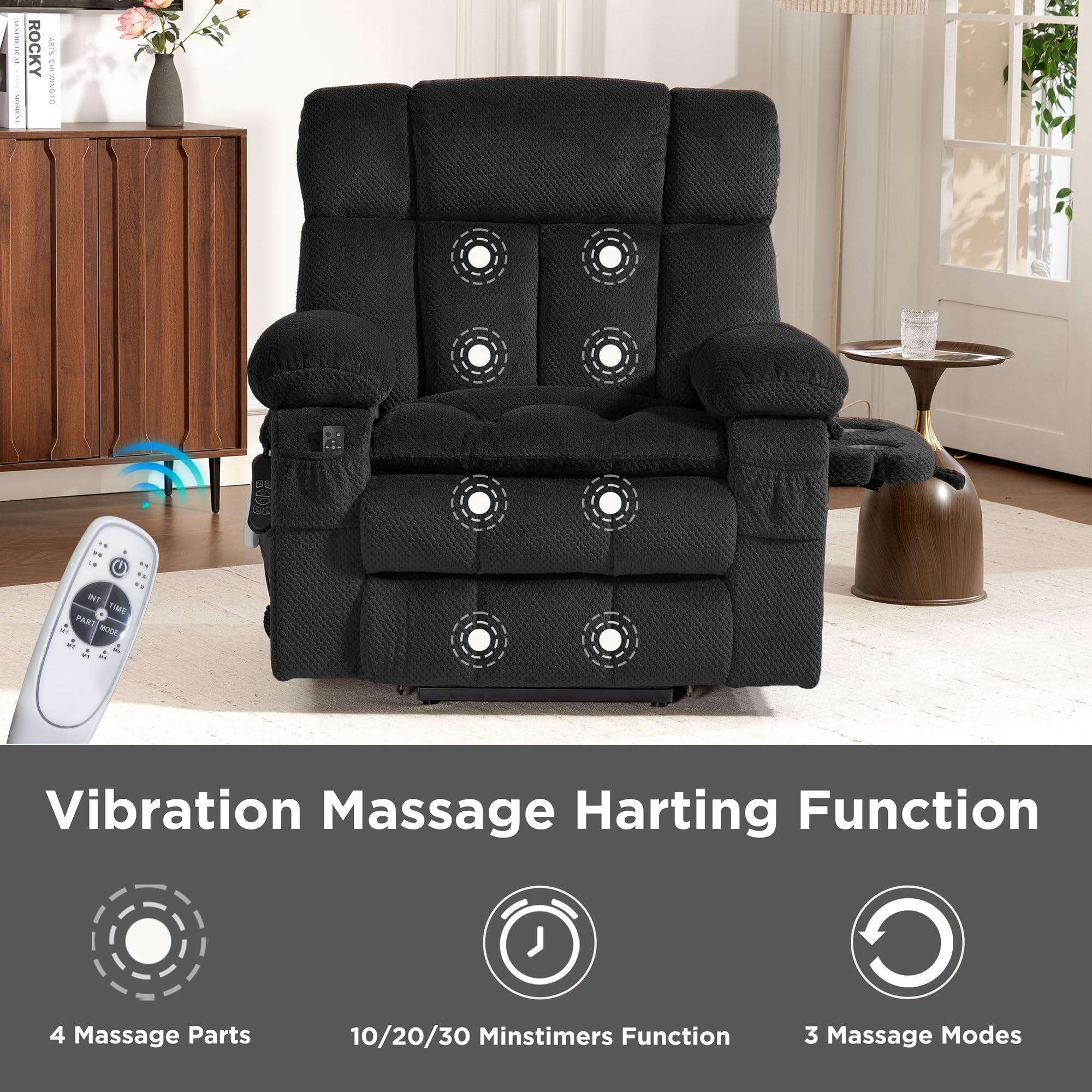 Power Lift Recliner Chair with Massage & Dual Motor