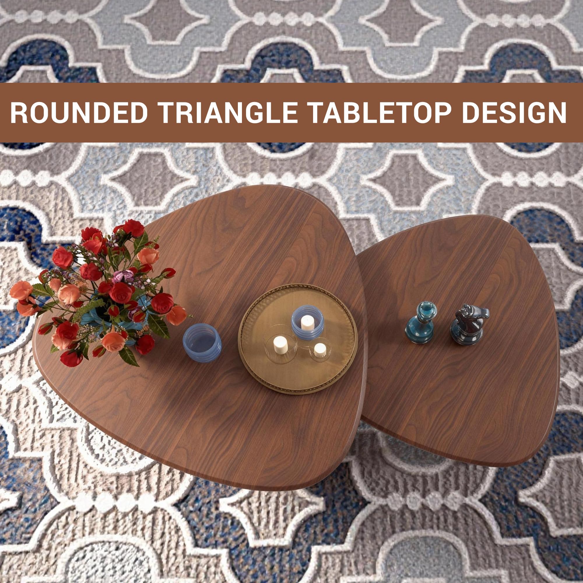 Triangular Nesting Coffee Table Set of 2