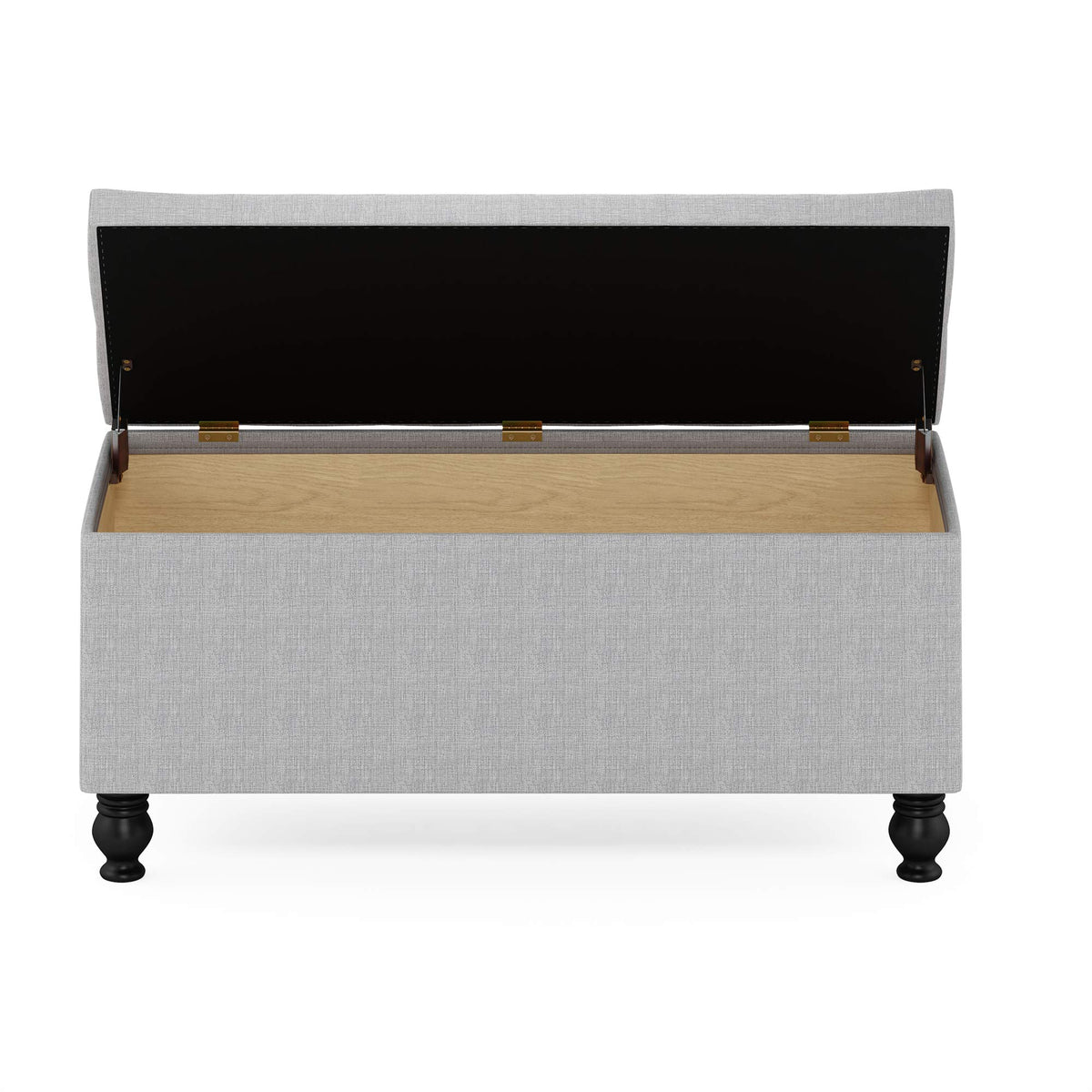FURINNO Laval Button Tufted Storage Ottoman Bench for Entryway and Bedroom, Glacier