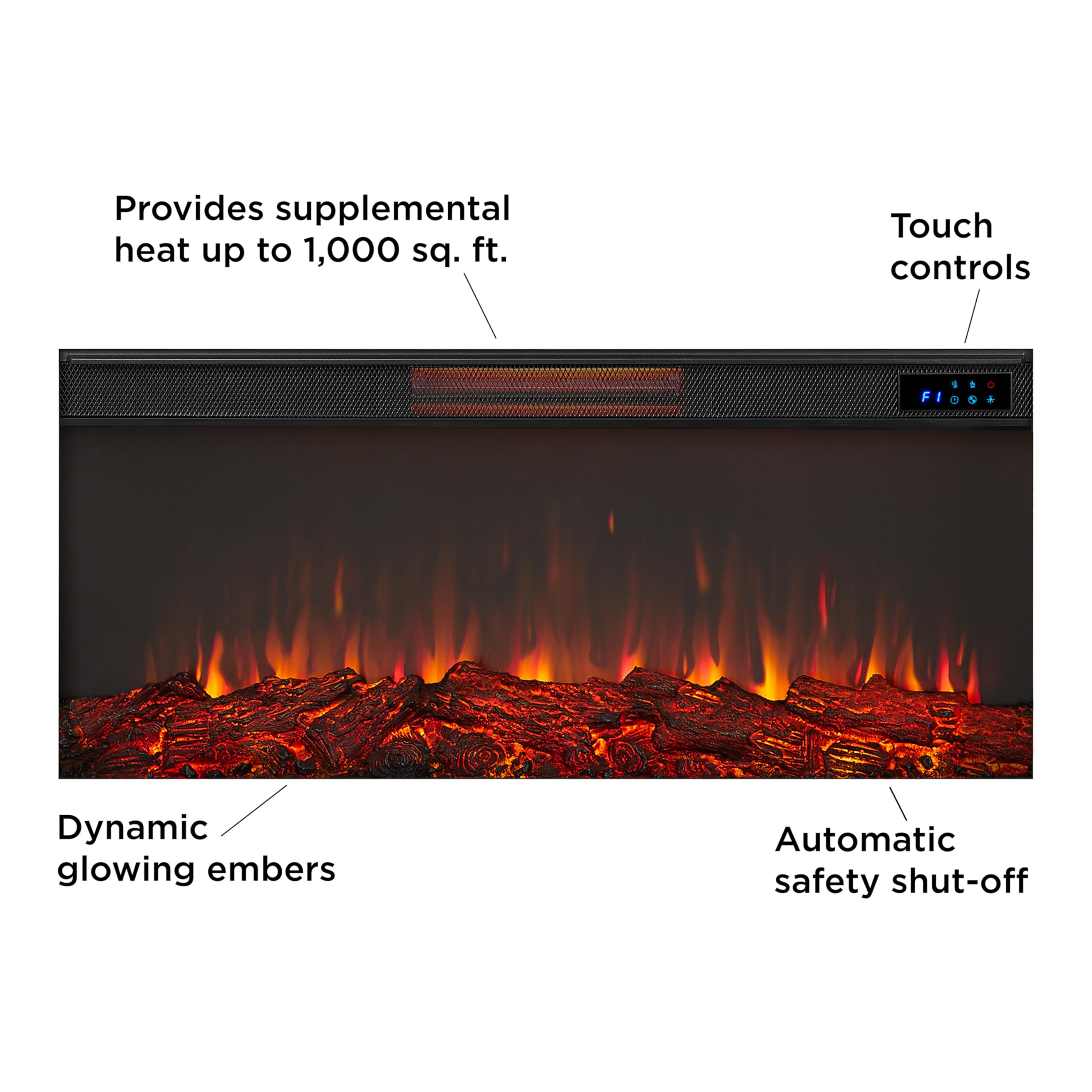 Alcott 75" Electric Fireplace with Mantel