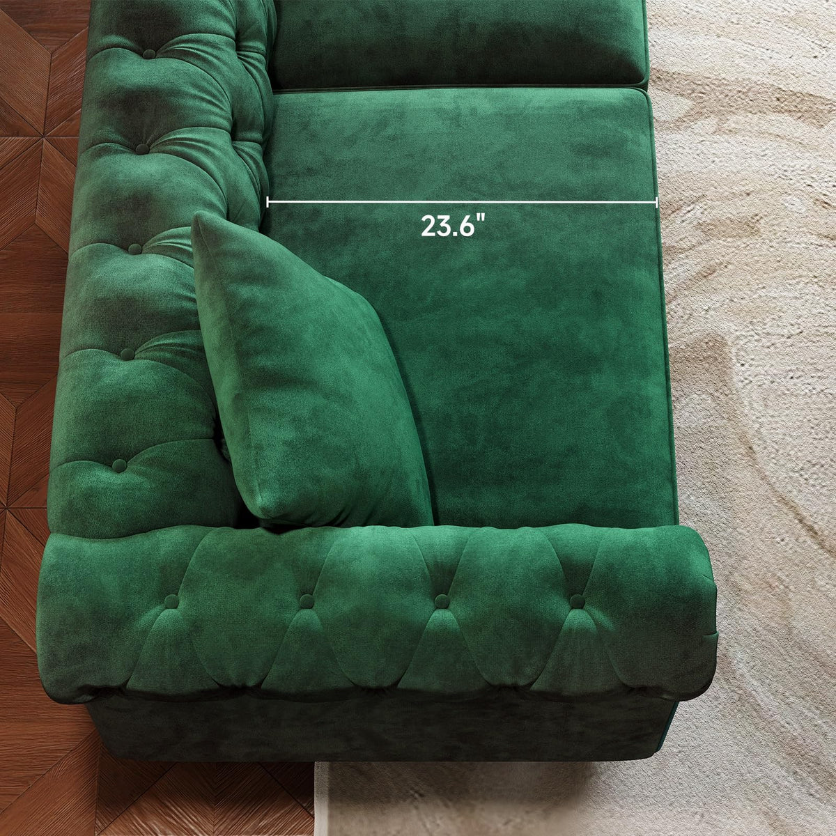 Green Velvet Chesterfield Sofa