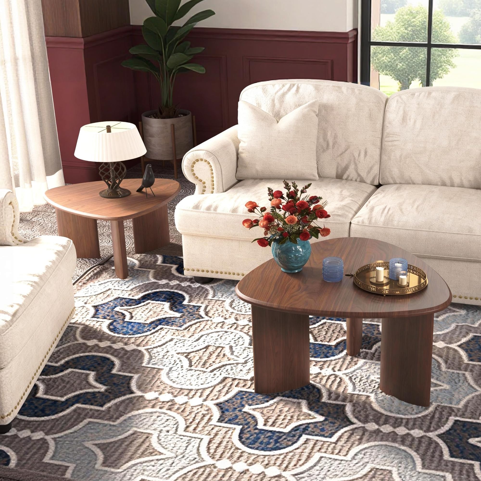 Triangular Nesting Coffee Table Set of 2