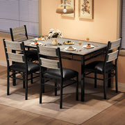 5-Piece Industrial Dining Table Set for 4