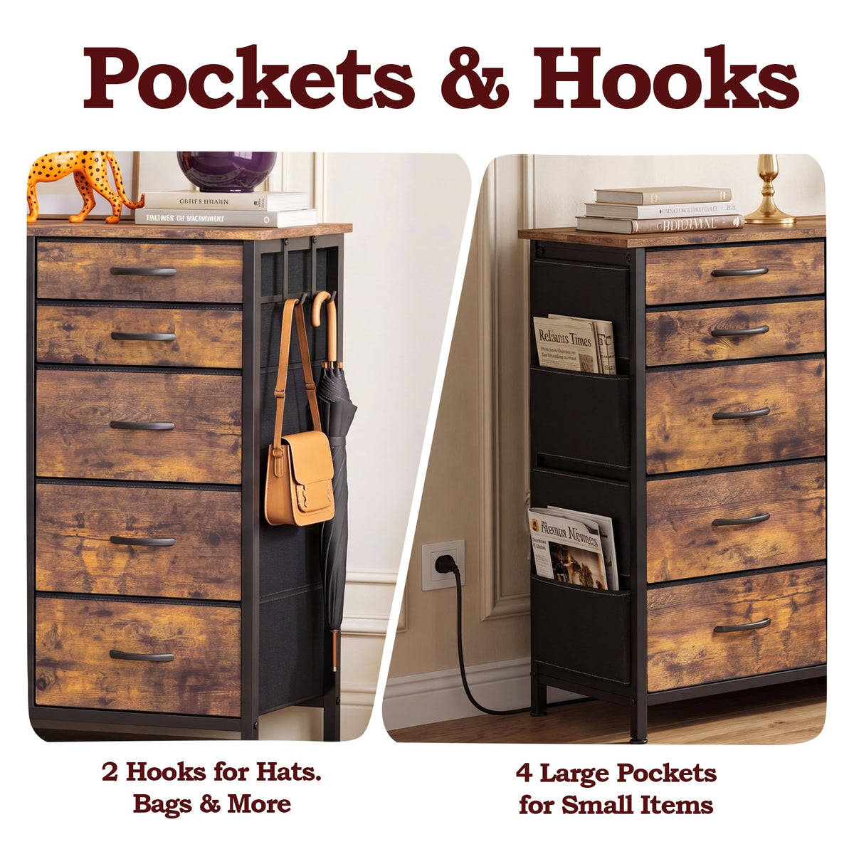 BCLOUDNEST Dresser for Bedroom with 14 Drawers Large Fabric Storage Tower