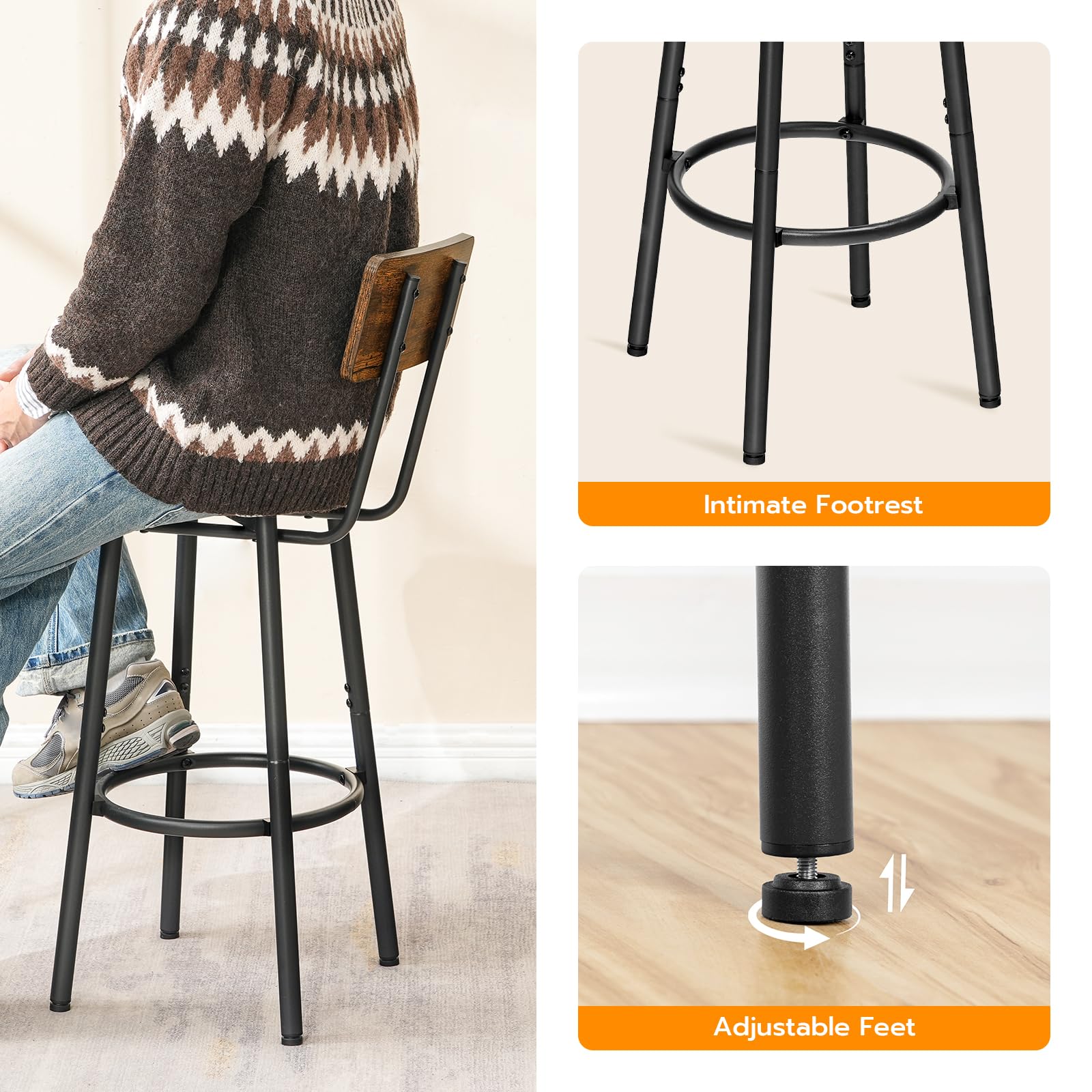 Industrial Round Bar Table & Stools Set