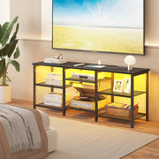 TV Stand with Charging Station & LED Lights