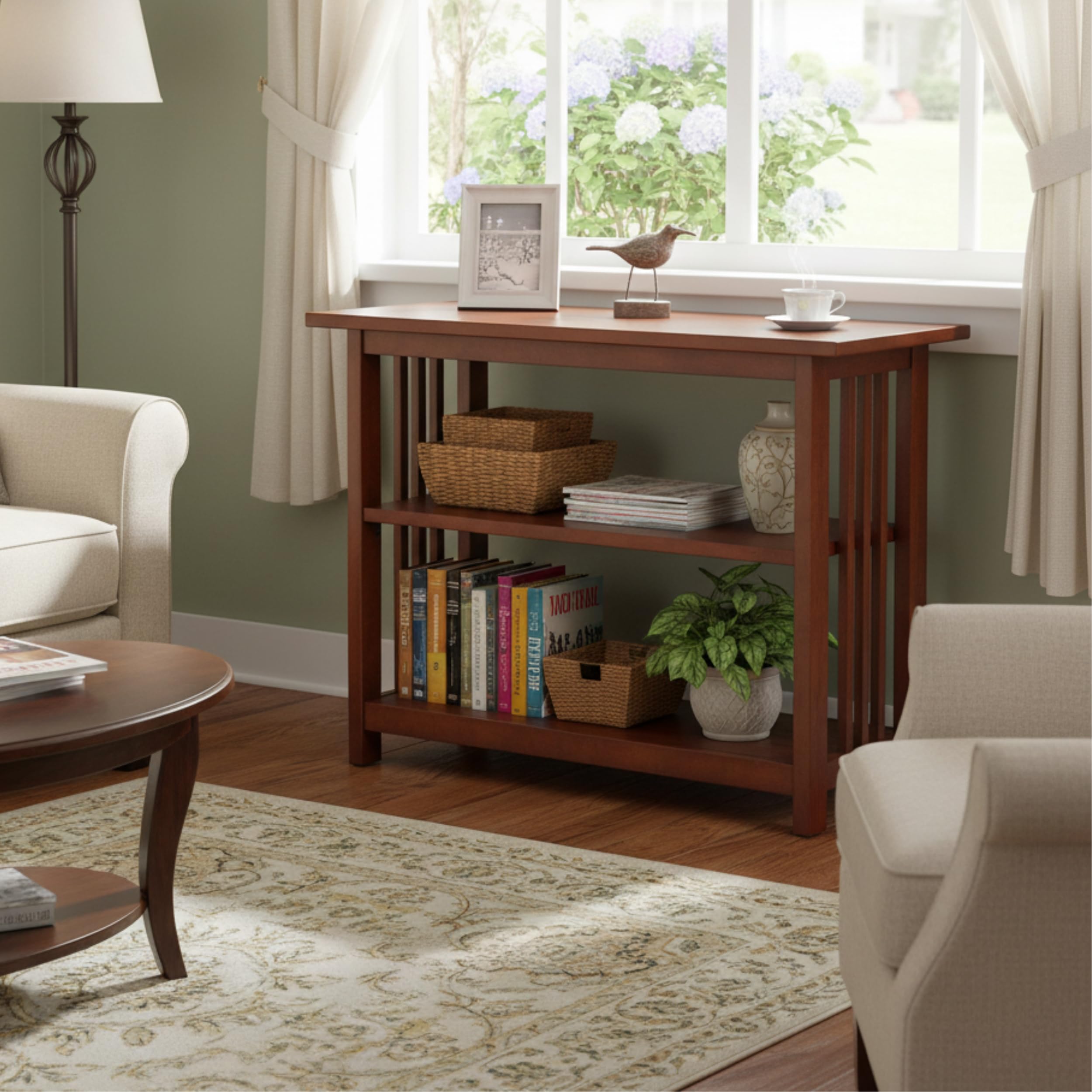 Alaterre Artisan Under Window Bookshelf, Cherry