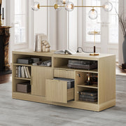 Perledesign 2 Drawer File Cabinet with Lock, Printer Stand, Light Waulnut