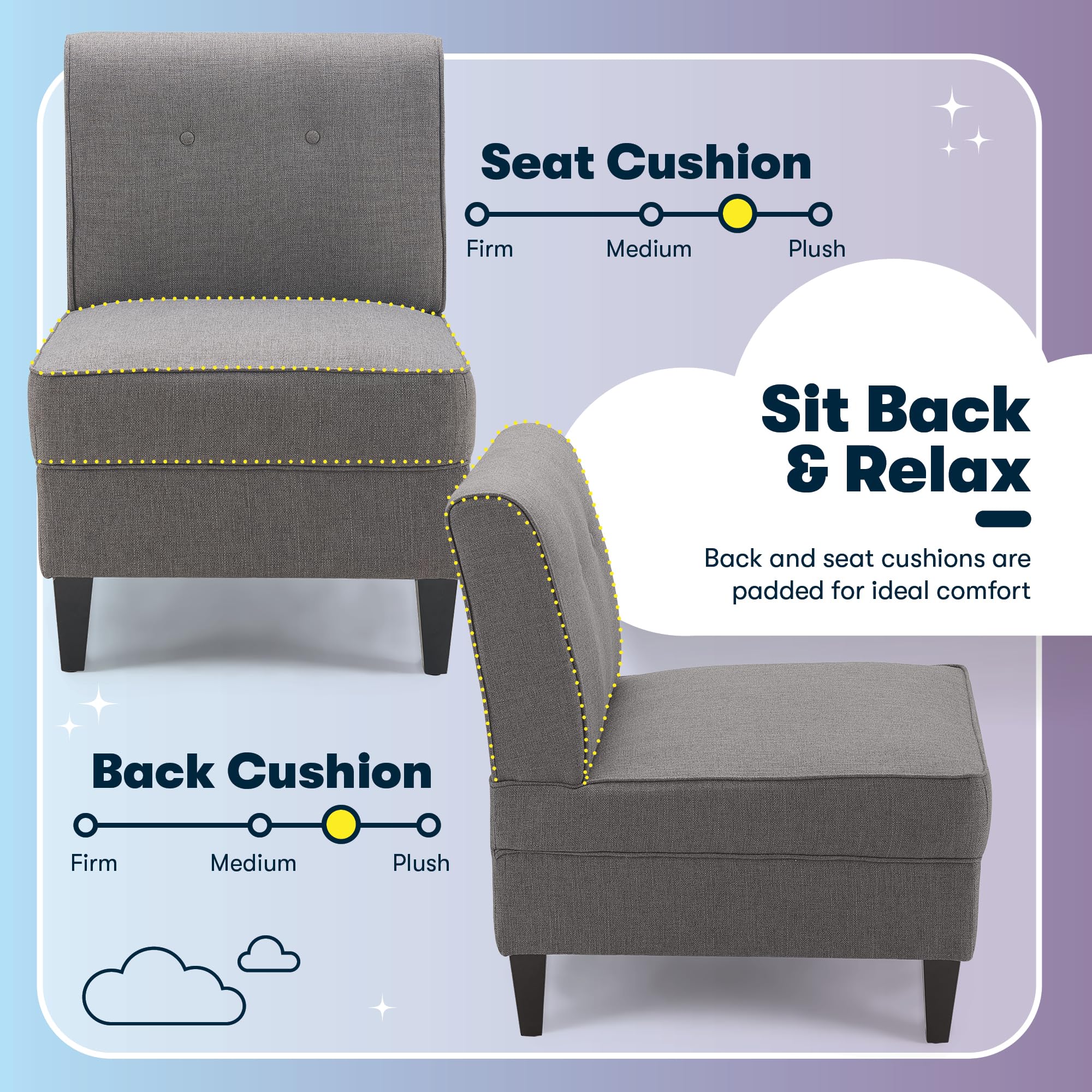 Modern Gray Accent Slipper Chair