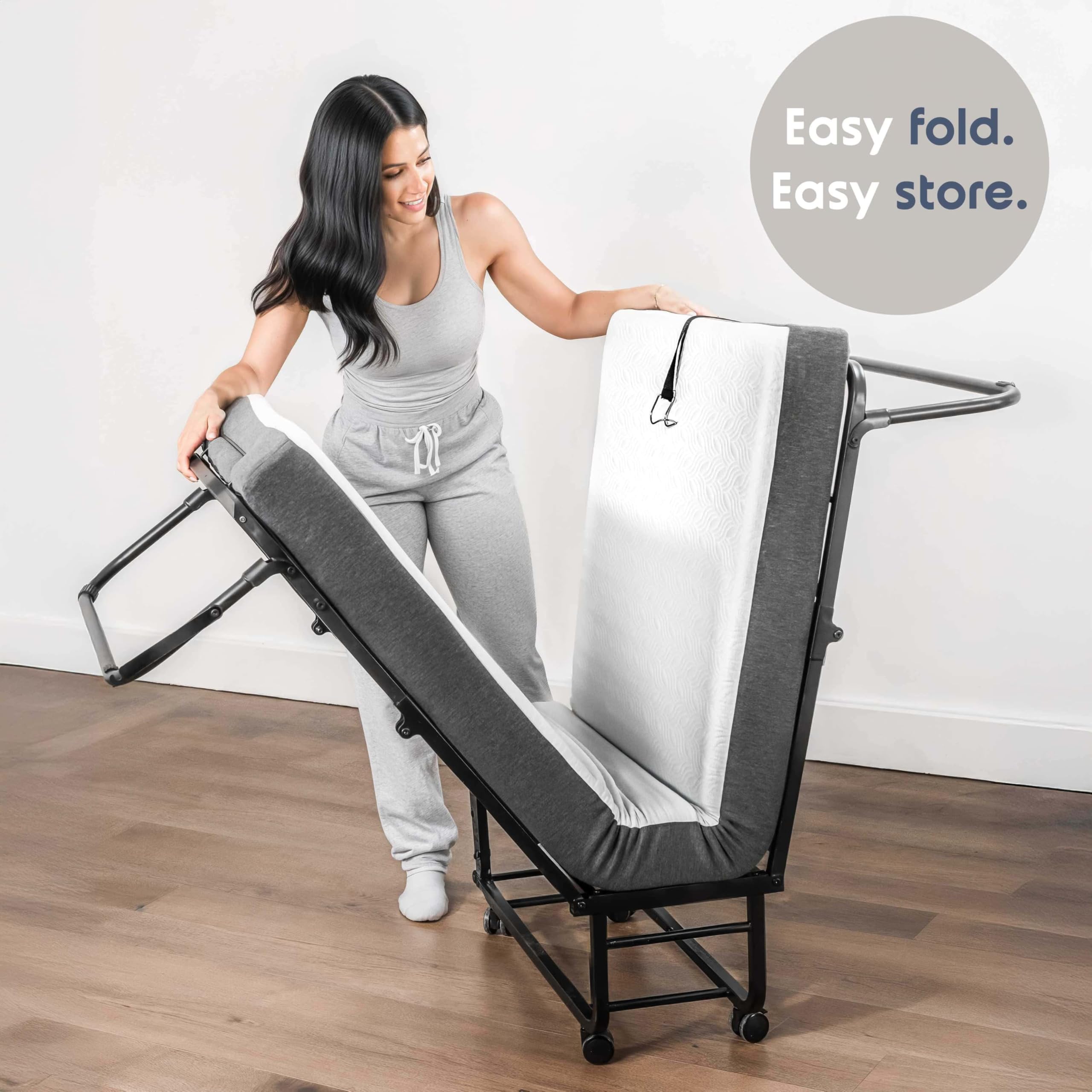 Twin Folding Bed with Memory Foam Mattress