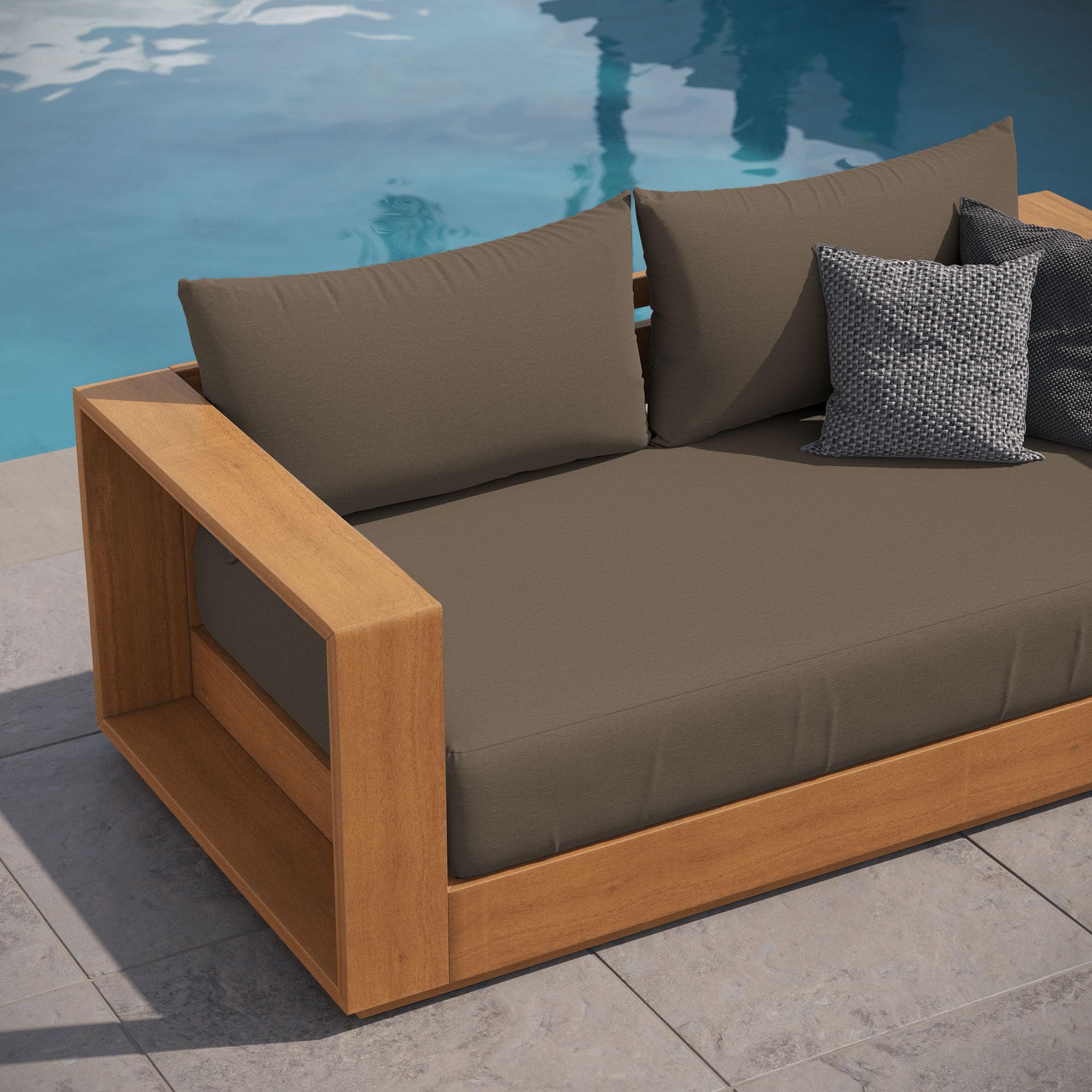 Acacia Wood Outdoor Patio Loveseat