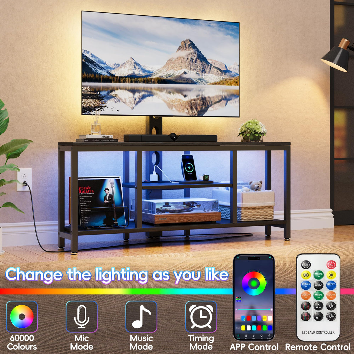LED TV Stand with Swivel Mount
