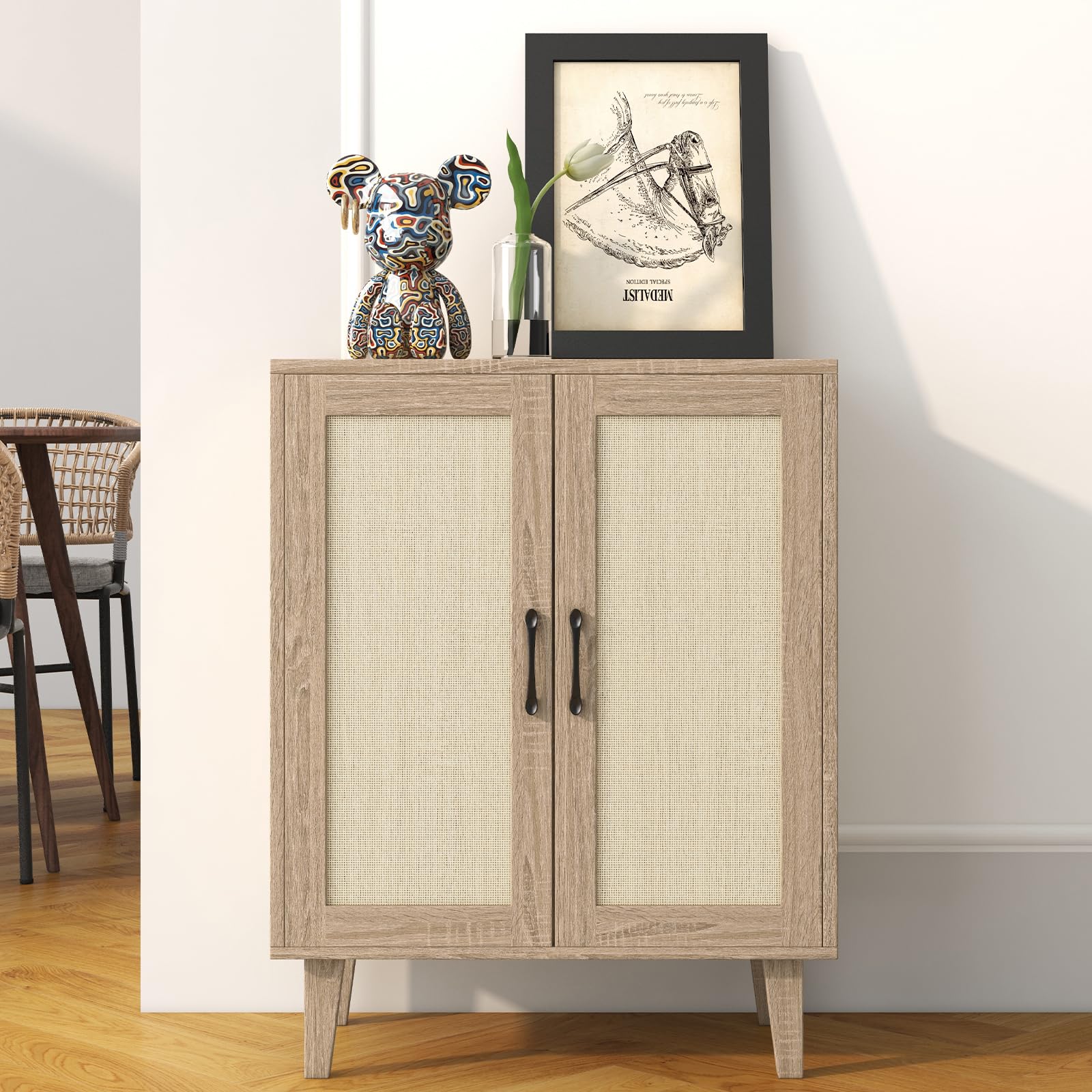 Rattan Door Buffet Cabinet Sideboard