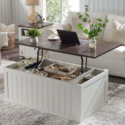 Lift Top Coffee Table with Sliding Barn Door & Double Storage