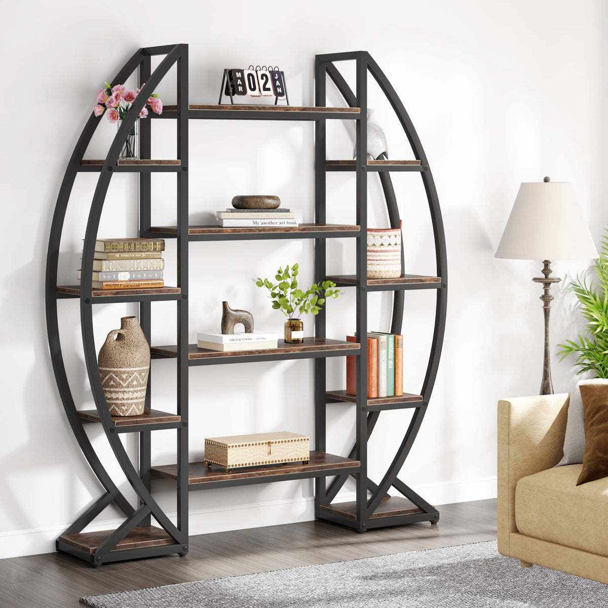 Oval 5-Tier Bookcase