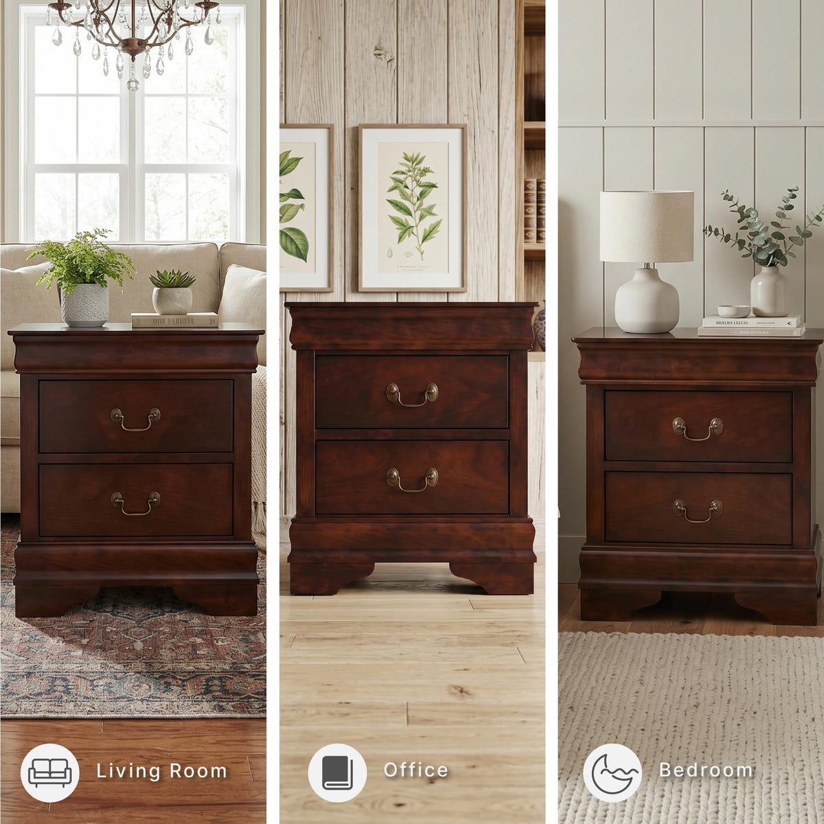 Signature Design by Ashley Alisdair 2 Drawer Nightstand, Reddish Brown