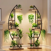 6-Tier Plant Stands with Grow Lights, Set of 2