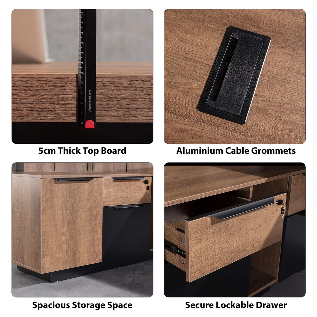 Adjustable L-Shaped Executive Desk