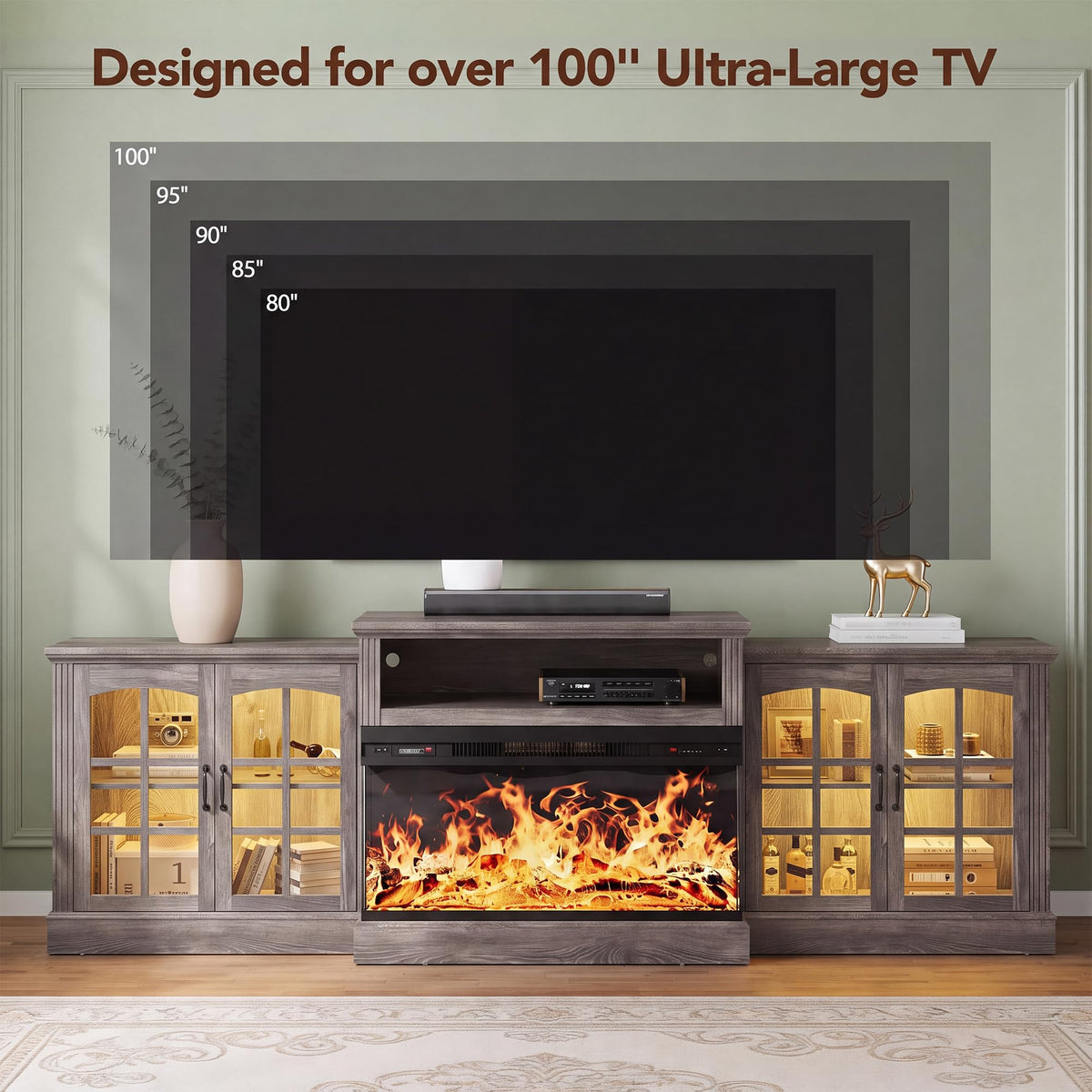 Farmhouse Fireplace TV Stand