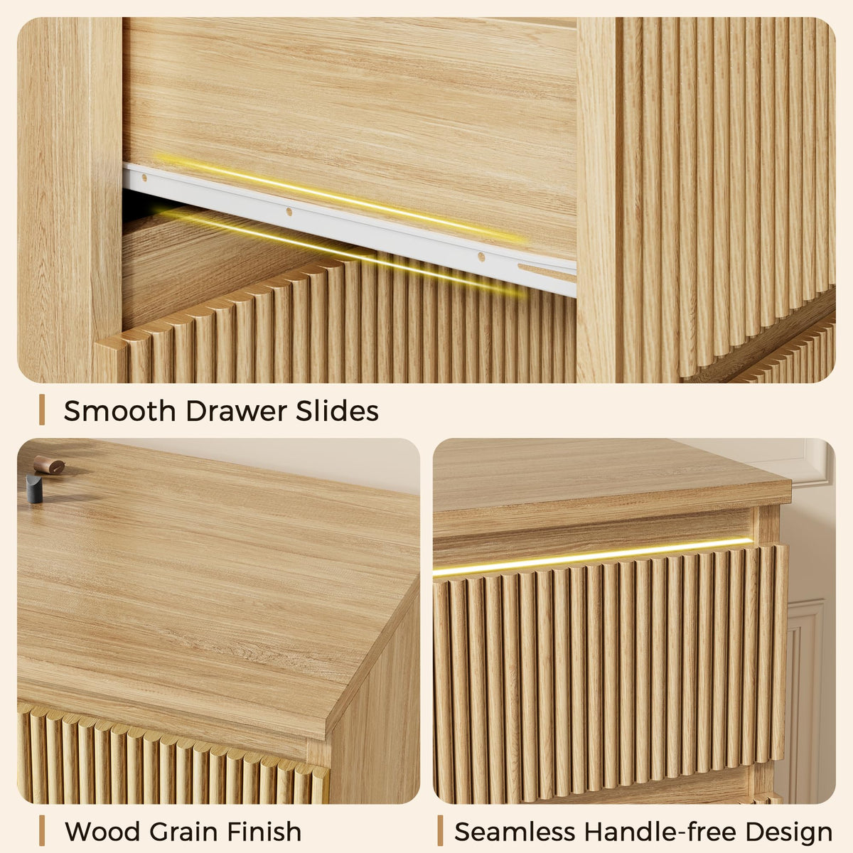 6-Drawer Fluted Dresser