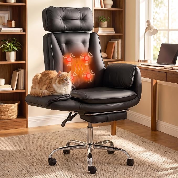 Beige Criss Cross Massage Office Chair