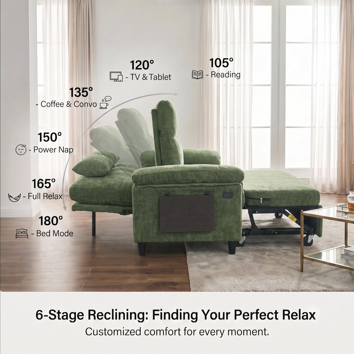 Chenille Pull-Out Loveseat Sofa Bed