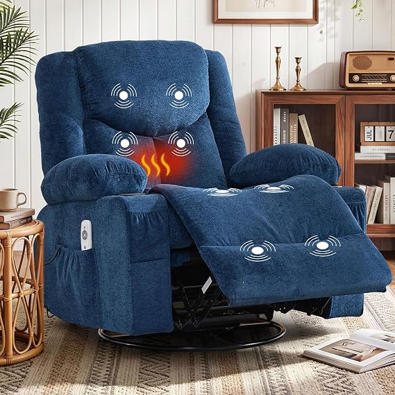 Heated Massage Swivel Recliner