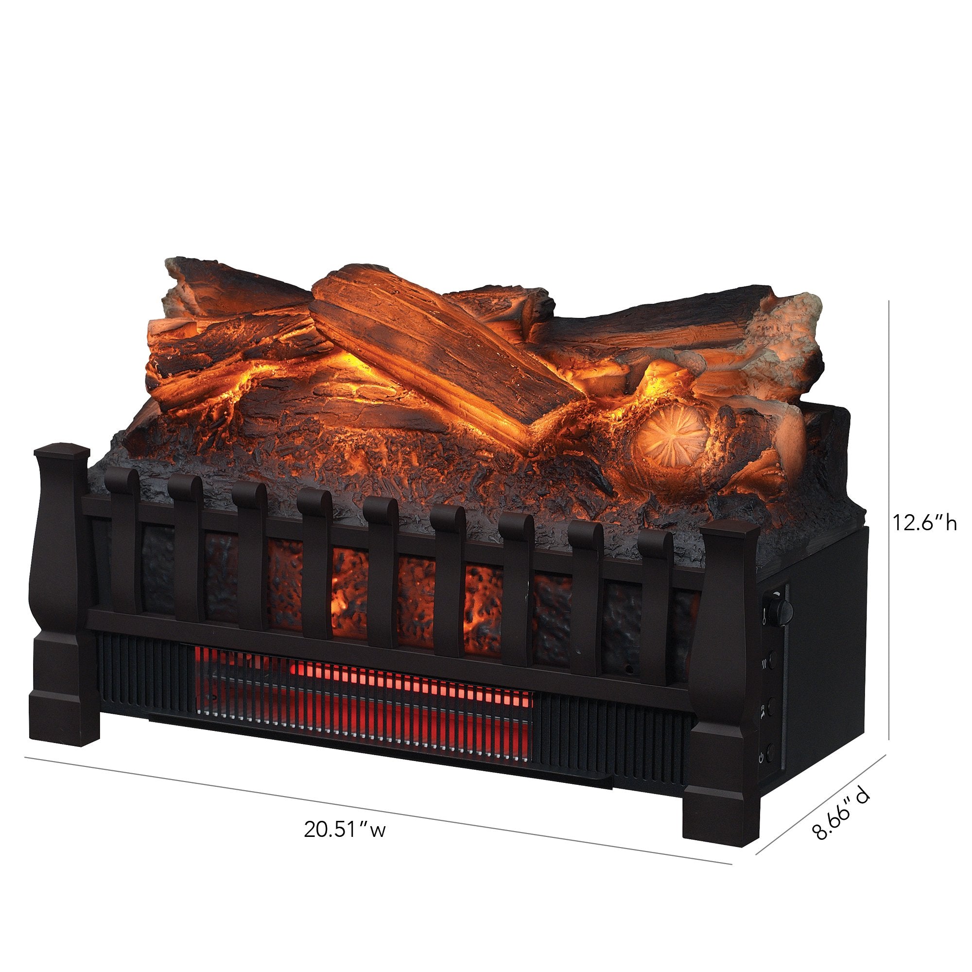 duraflame Electric Log Set 1,000 Sq Ft Heater, Faux Logs Insert with Infrared Flames for Existing Fireplaces, Remote Control Included