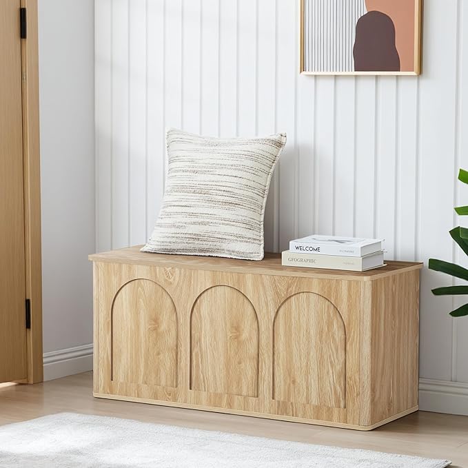 Farmhouse Storage Bench with Flip-Top Lid