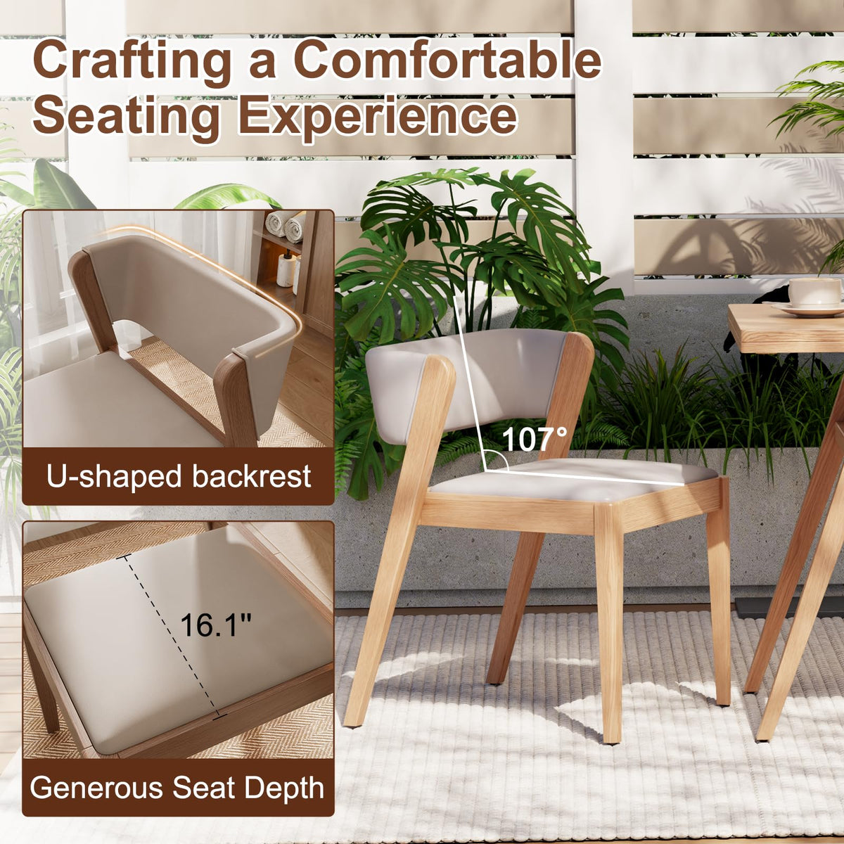 AnywaysWood Soild Wood Table Chairs Set of 2,Bistro Table and Chairs Set of 2 with Padded Seat,Dining Table with Chairs for Kitchen, Dining Room, Patio,Tavern, Balcony,Outdoor,Compact Patio Set