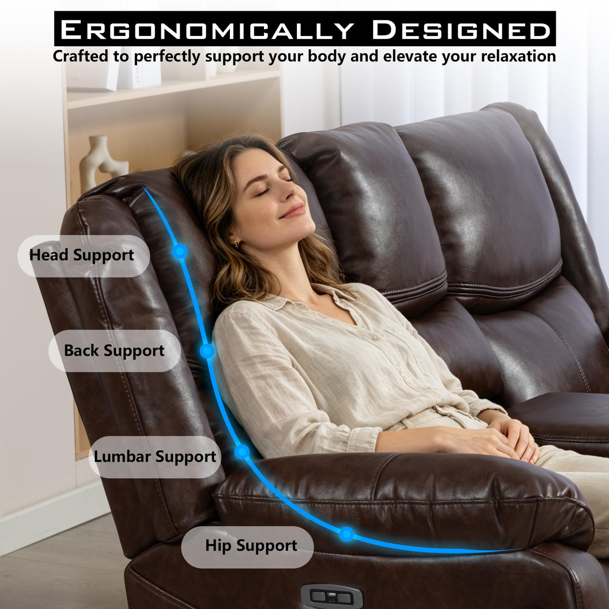 JIKFRIMA Zero Gravity Power Loveseat Recliner Sofa with Massage and Heat