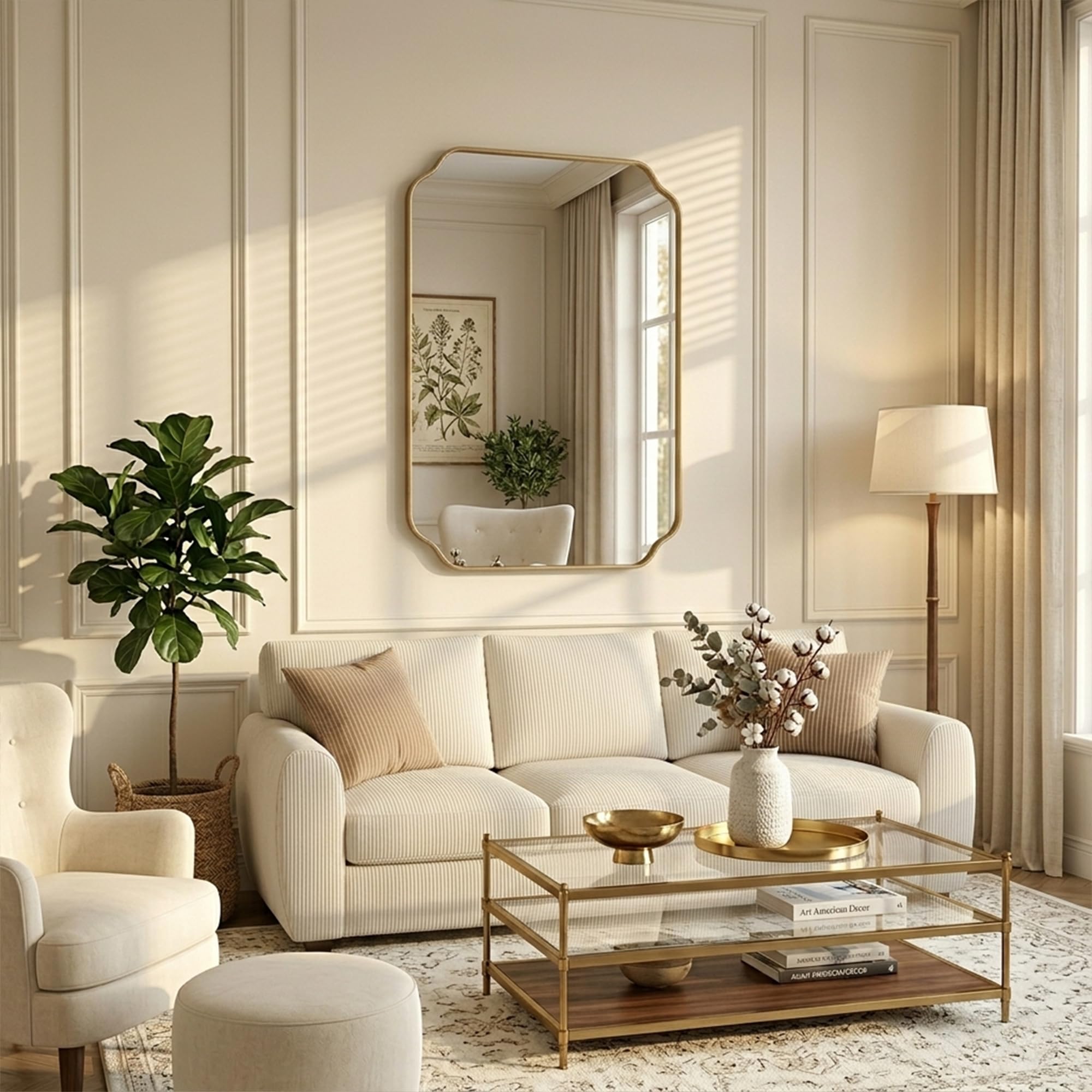 Gold Scalloped Wall Mirror