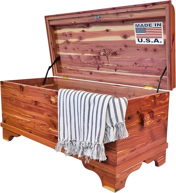 Solid Cedar Hope Chest with Lock & Waterfall Edge
