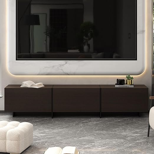 95.7" Wide TV Stand with Flip-Down Drawers