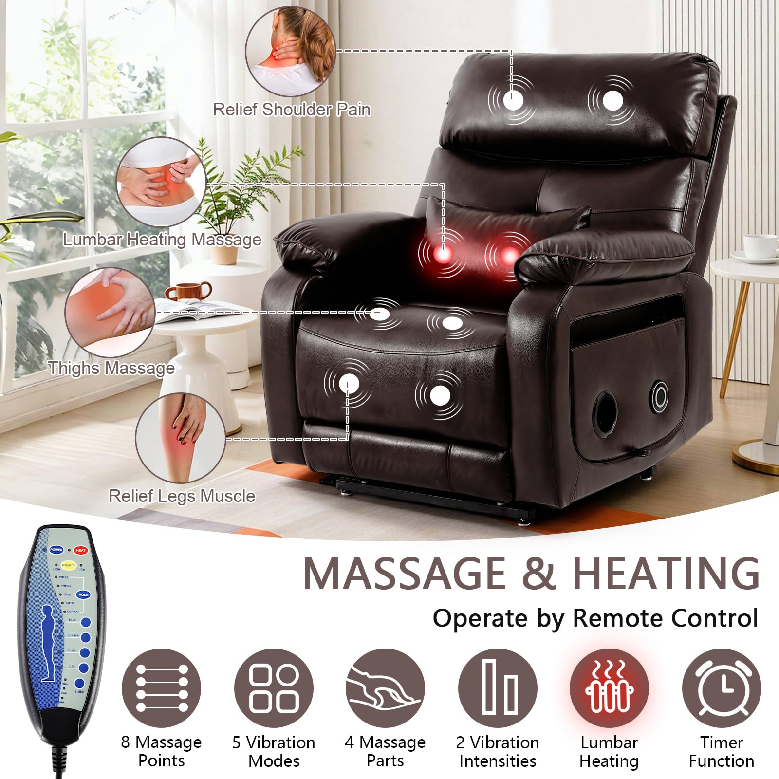 Dual Motor Infinite Position Power Lift Recliner Chair