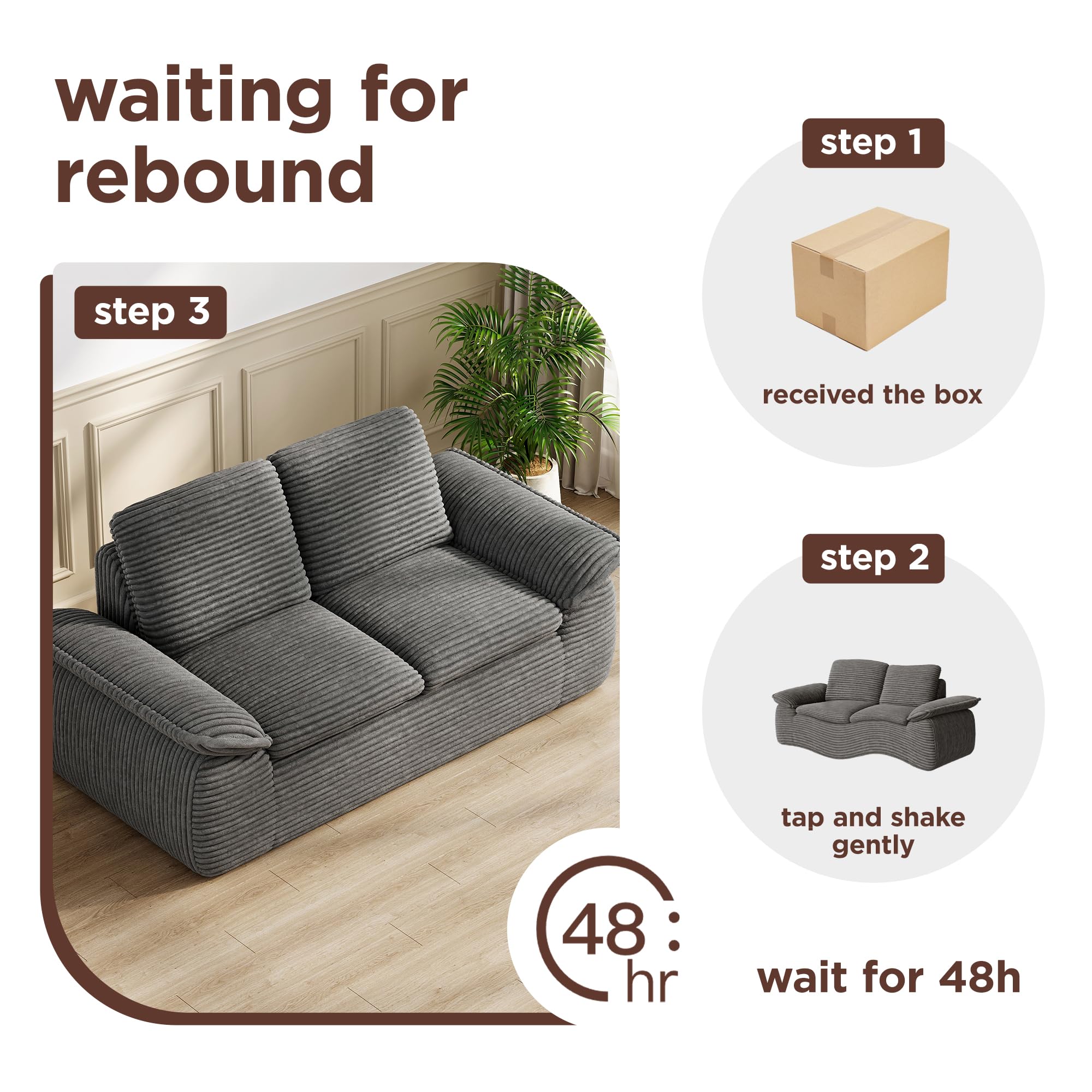 71" Corduroy Loveseat Sofa