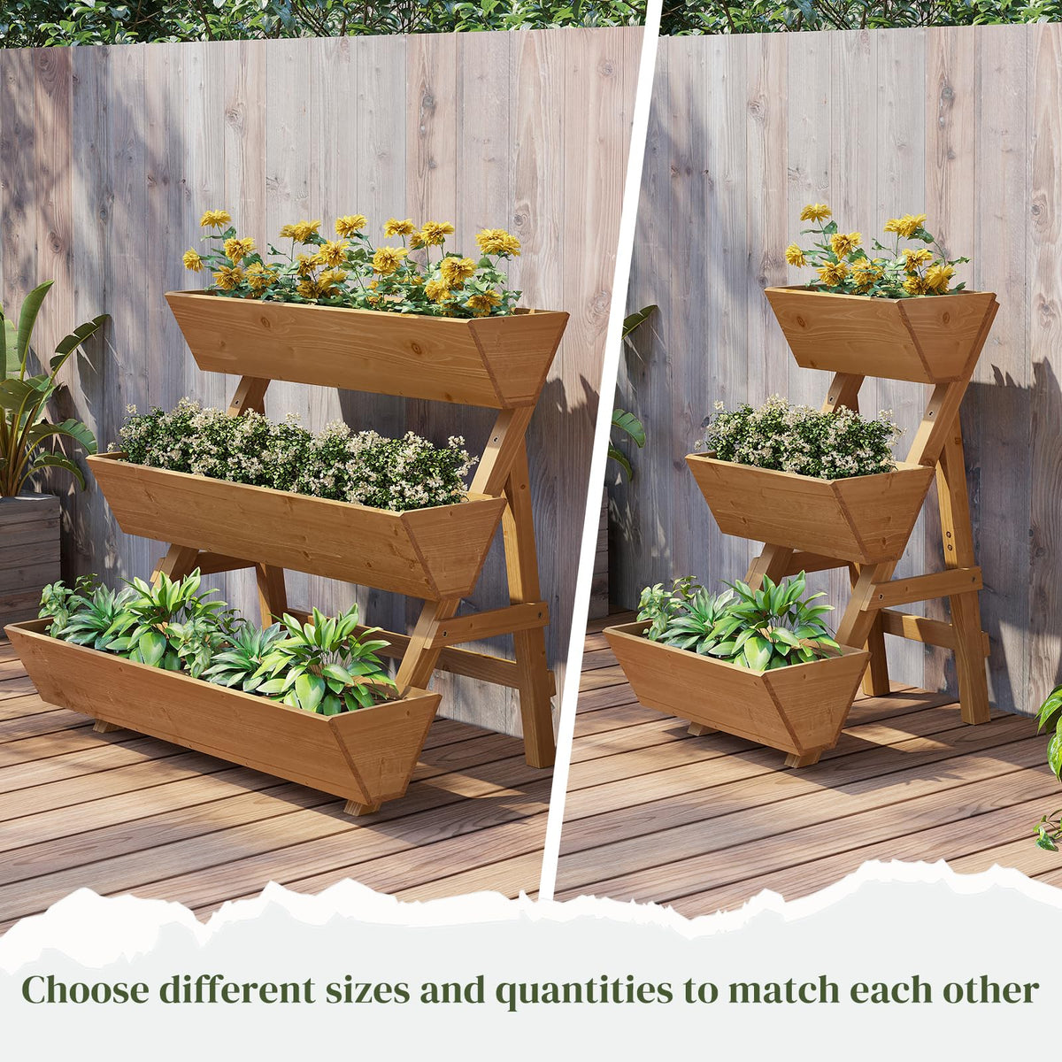 Vertical Raised Garden Bed, Wooden Tiered Planter Box, Garden Planter Stand