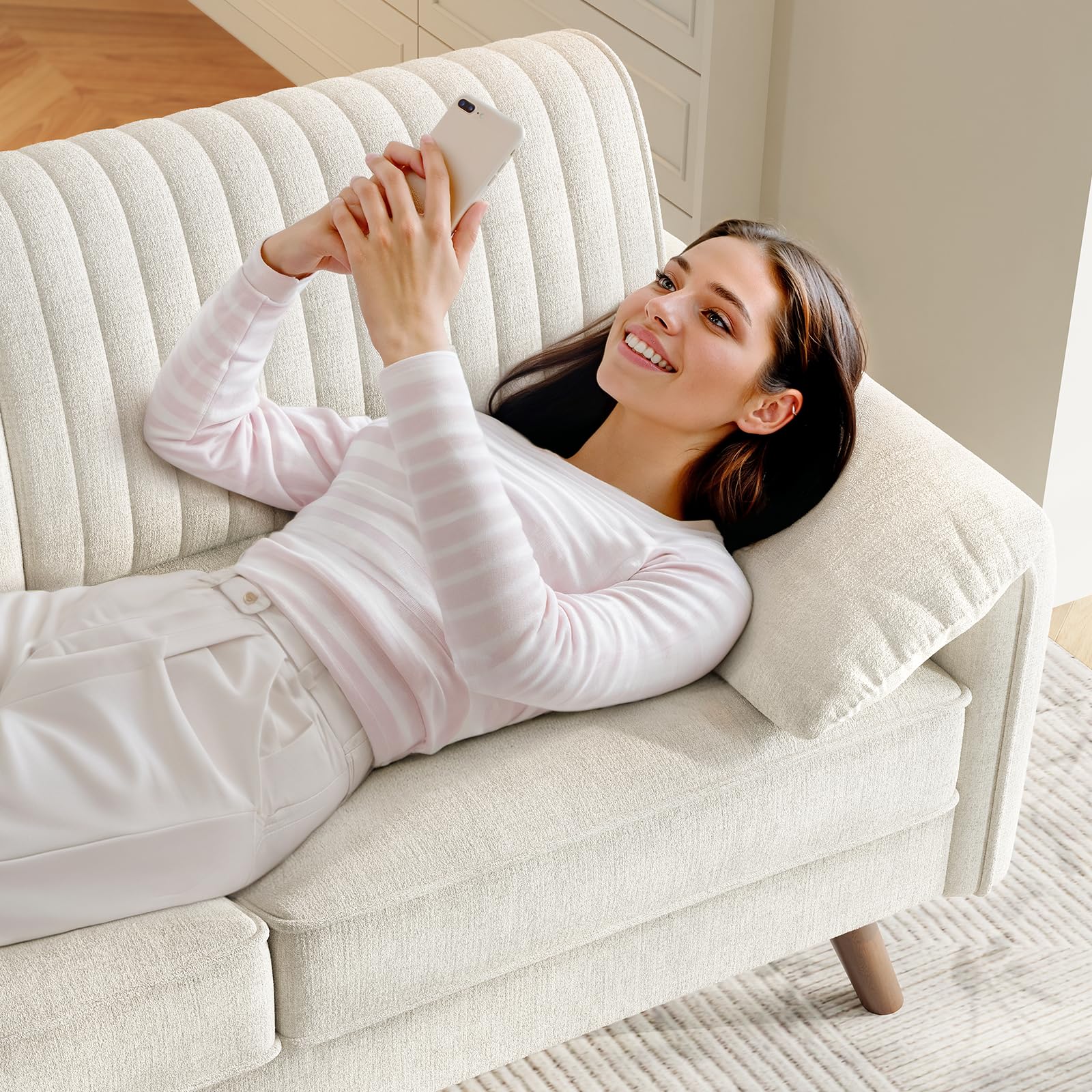 64.5" Loveseat Sofa with Padded Arms