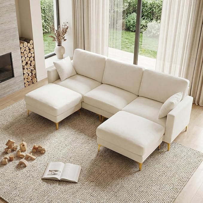 Chenille U-Shaped Sectional Sofa