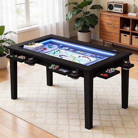 2-in-1 Dining & Board Game Table with LED Light