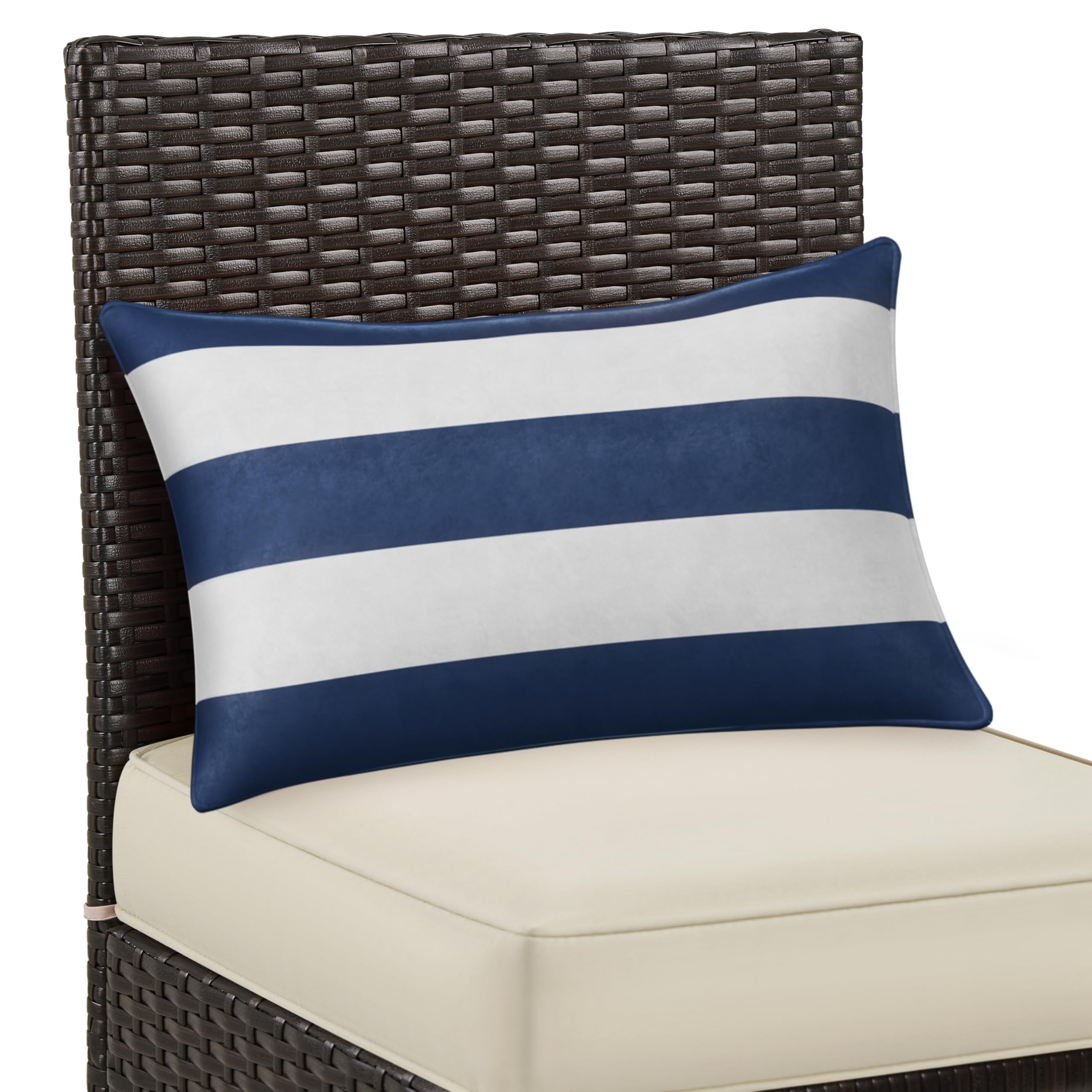 Outdoor PE Rattan Bar Stools with Cushions & Footrests