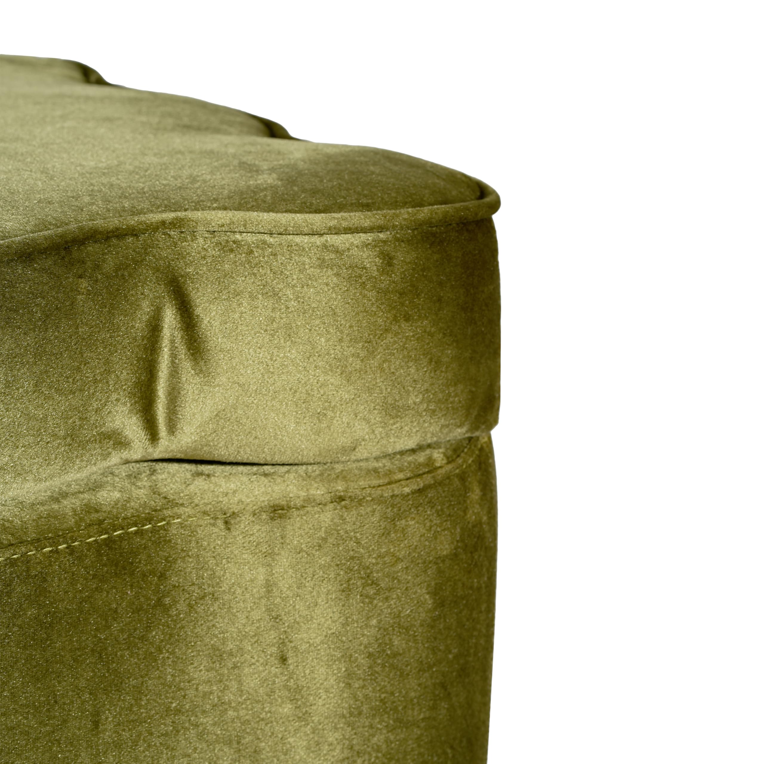 Christopher Knight Home Pean Living Room Ottoman with Storage, Velvet Upholstered Storage Ottoman Bench, Sofa Foot Stool with Wood Frame, Bedroom End of Bed Bench, Chic Scalloped Design, Olive Green