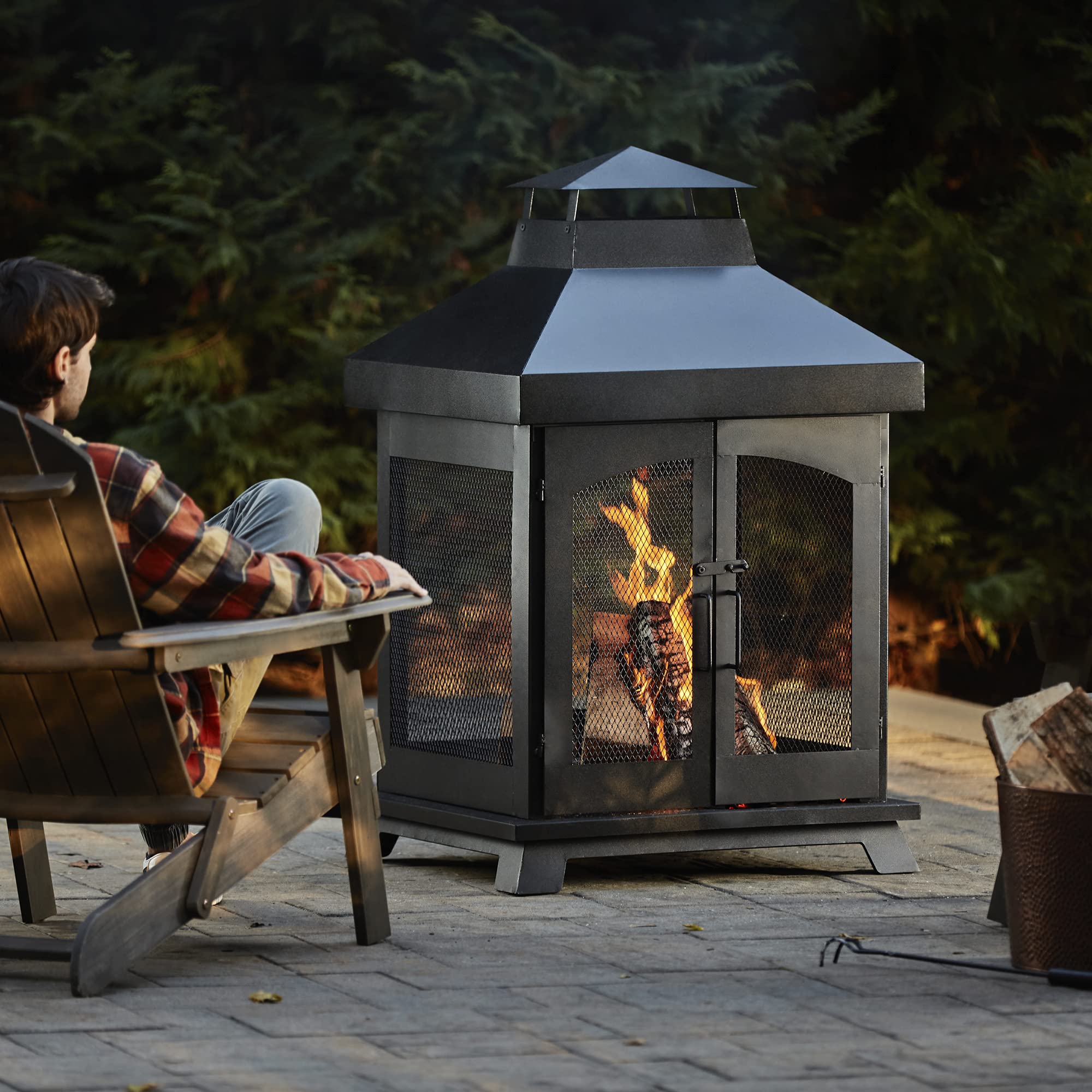 Wood Burning Outdoor Fireplace