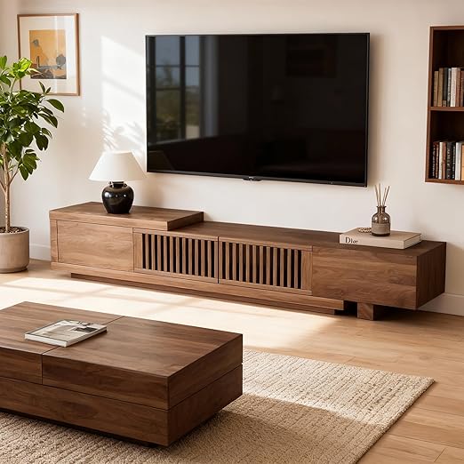 Mid-Century Modern TV Stand – Walnut