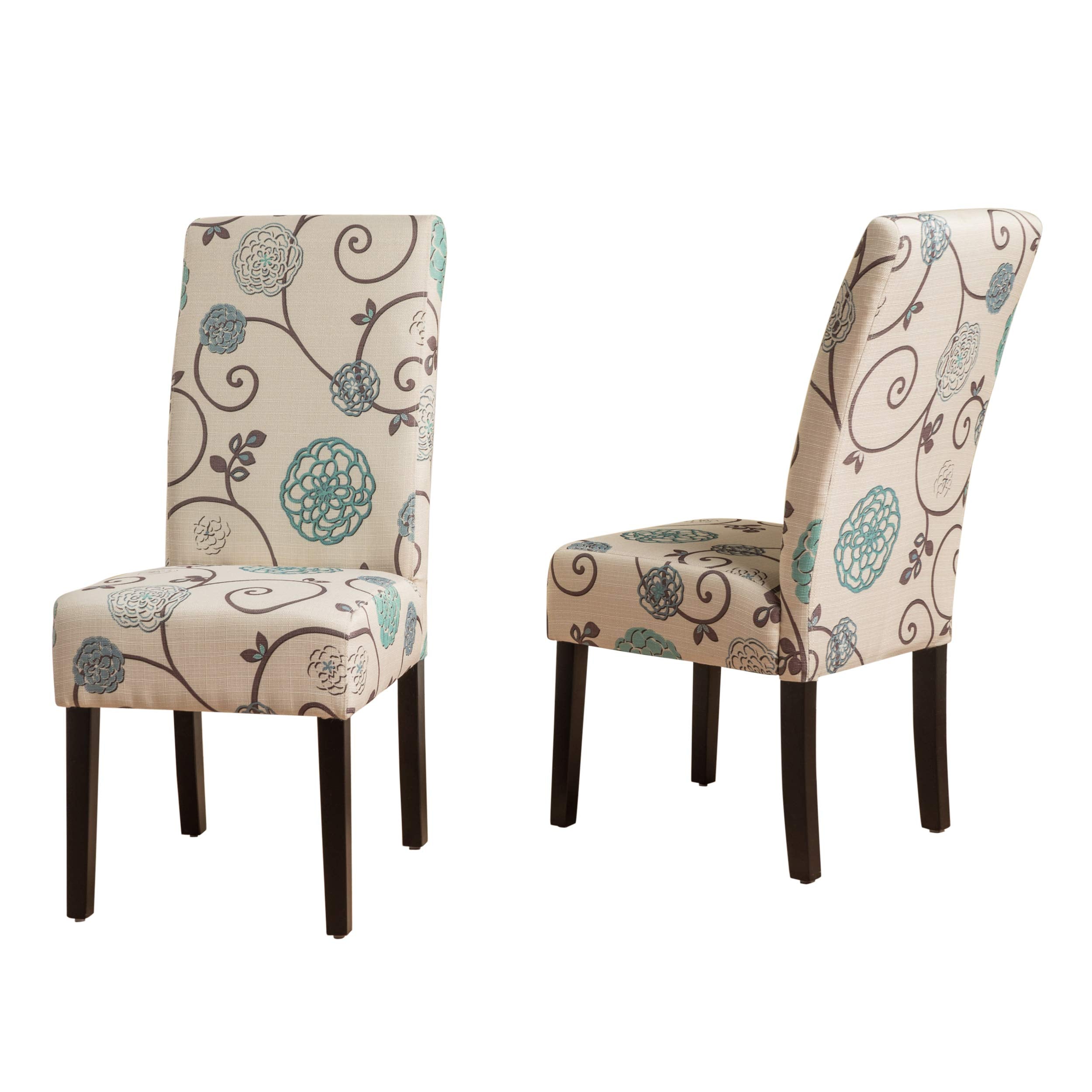 Contemporary Fabric Dining Chairs, Set of 2