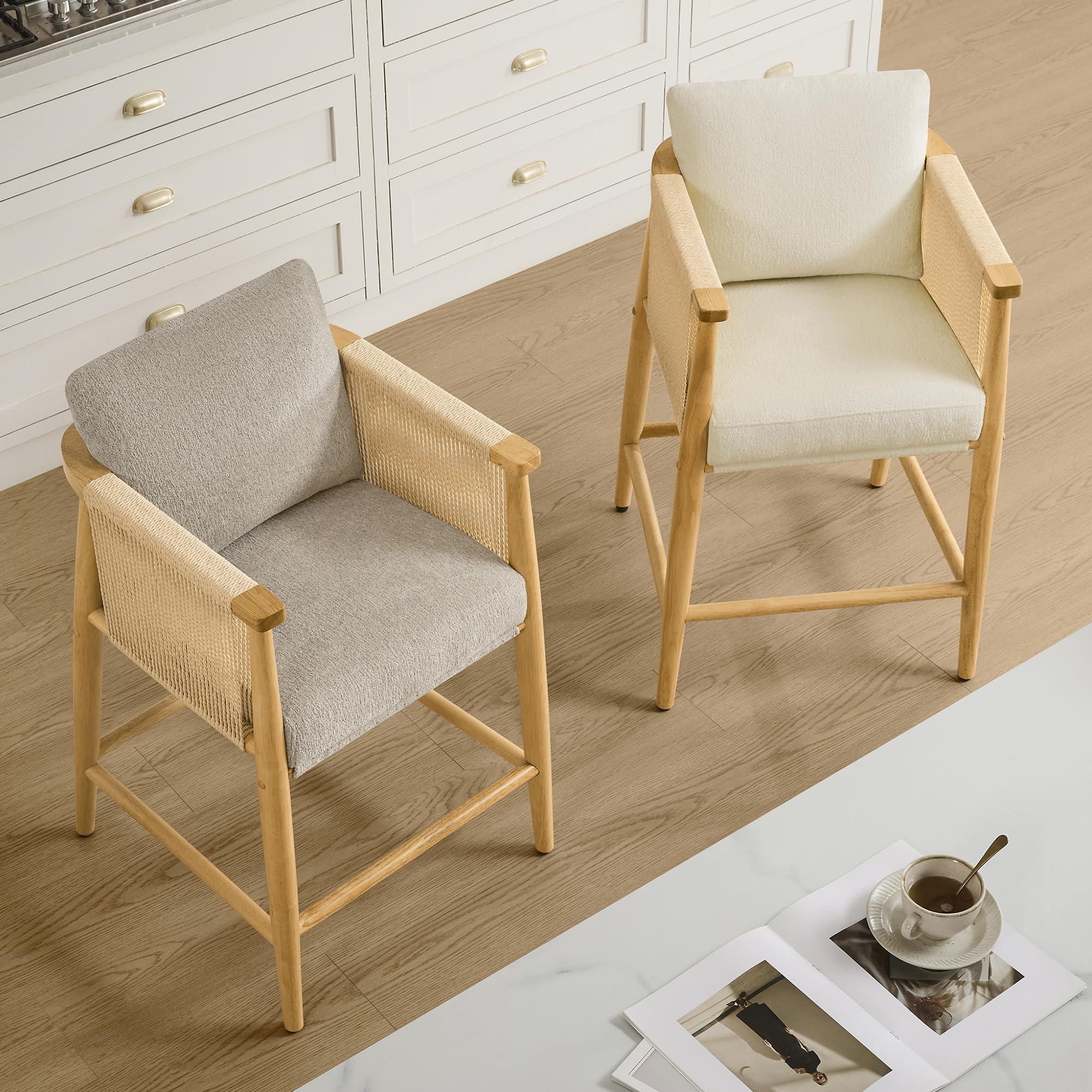 Boho Counter Height Bar Stools Set of 2