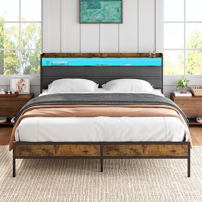 Queen LED Storage Bed Frame
