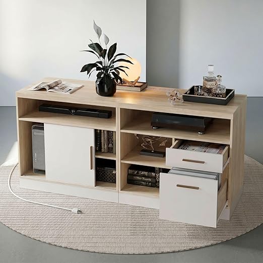 Lateral File Cabinet with Lock & Power Outlet